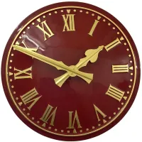 Glossop Outdoor Clock Service red dial