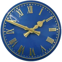 Glossop Outdoor Clock Service blue dial